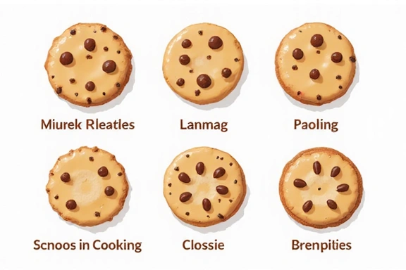 Illustration of different types of cookies and their functions