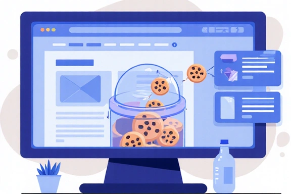 Illustration of browser cookies being managed